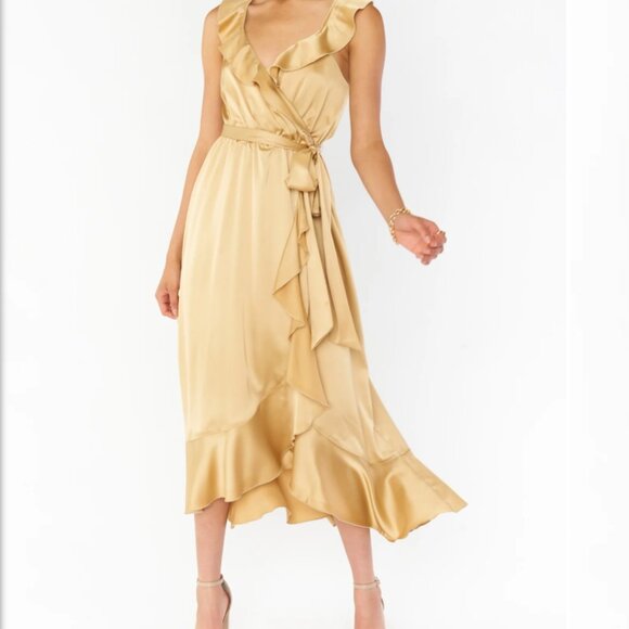 Show Me Your Mumu Samantha Sleeveless high low Ruffle Wrap Dress women's size S - Picture 7 of 8